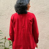 Kaleidoscope Fragment Kanchi Cotton Shirt - Scarlet