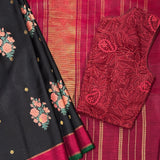 Mila Merlot Kanchipuram Silk Saree