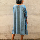 Micro Checks Embroidered Panel Dress