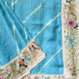 Hand embroidered shibori tussar saree