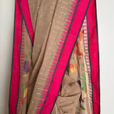 Ponduru Khadi Handwoven Saree - Beige