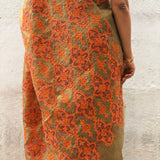 Tuhina Sage Green Kutch Embroidery Organza Saree