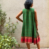 Kaleidoscope Montage Kanchi Cotton Dress - Olive