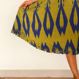 Elements Fishpond Cutwork Ikat Dress - Seaweed