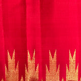 Red Temple Design Kanchipuram silk saree