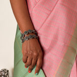 Charita Cotton Candy Kanchipuram Silk Saree - Pink and Green