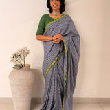 Zephyr Cutwork Embroidered Cotton Saree - Grey