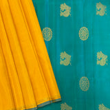 Indra Peacock Rings Kanchi Silk Saree - Yellow
