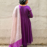 Purple chiffon kurta set