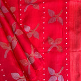 Sequinned floral matka organza saree