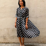 Zephyr Polka Pop Dress - Black