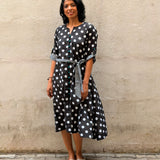 Zephyr Polka Pop Dress - Black
