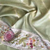 Hand embroidered shibori tussar saree