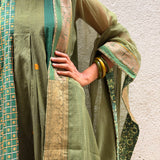 Mishrita Kota Dupatta - Green