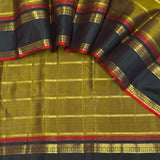 Sumangala Horizontal Stripes Kanchi Silk Saree - Yellow