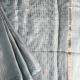 Metallic zari striped organza saree