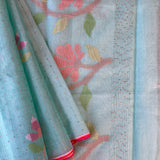 Organza jamdani saree