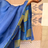 Mishrita Organza Flip Saree - Cobalt