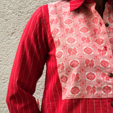 Kaleidoscope Fragment Kanchi Cotton Shirt - Scarlet