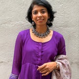 Purple chiffon kurta set