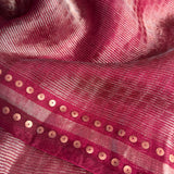 Metallic zari striped organza saree