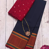 Kimaya plain rudraksh border silk saree