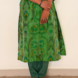 Elements Meadow Ikat Kurta Set - Leaf