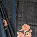 Tussar applique saree