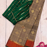 Charita kolam kanchipuram silk saree