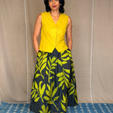 Elements Frond Pleated Ikat Skirt - Nocturne