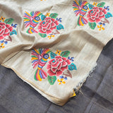 Tussar pettipoint saree