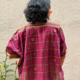 Kaleidoscope Fraction Kanchi Cotton Shirt - Plum