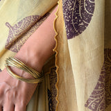 Fiza Leaf Chiffon Saree - Brown