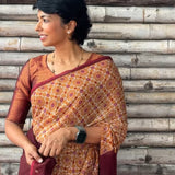 Mosaic printed chiffon saree