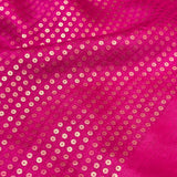 Sequinned Matka Silk Saree - Fuchsia