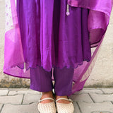 Purple chiffon kurta set