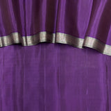 Lavanyam Plain Kanchipuram Silk Saree - Violet and Grey