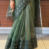 Zari striped handwoven organza saree