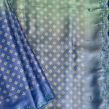 Ombre tussar embroidered saree