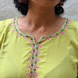 Green Embroidered Kurta Set