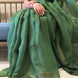 Sequinned matka silk saree