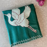 Tussar applique saree