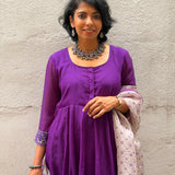 Purple chiffon kurta set