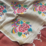 Tussar pettipoint saree
