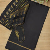 Handloom Ikat Silk Saree - Black