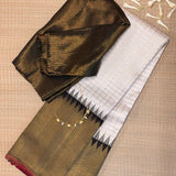 Charita Temple Border Kanchipuram Silk Saree - Cream