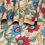 Kalpataru Wildflower Kalamkari Silk Saree - Maroon