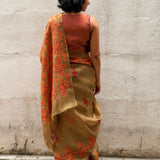 Tuhina Sage Green Kutch Embroidery Organza Saree