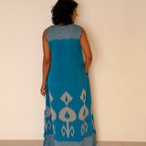 Elements Rivulet Cutwork Ikat Dress - Turquoise