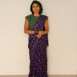 Fiza Petal Chiffon Saree - Violet
